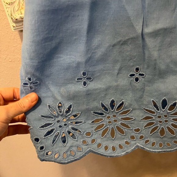 NWT J. Crew Linen Blend Eyelet Dress/Beach Coverup - Picture 3 of 6